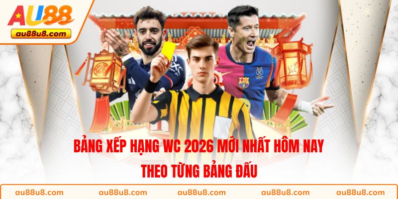 Bảng xếp hạng WC 2026 mới nhất hôm nay theo từng bảng đấu